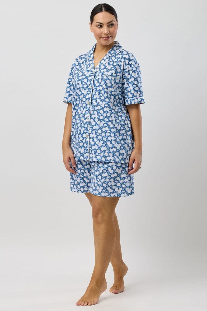 Load image into Gallery viewer, Schrank Womens Daisies Short Pyjama Set - Denim
