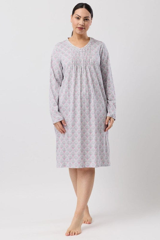 Schrank Womens Oriental Crochet Nightie - Pink