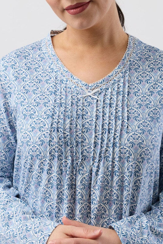 Schrank Womens Oriental Crochet Nightie - Teal