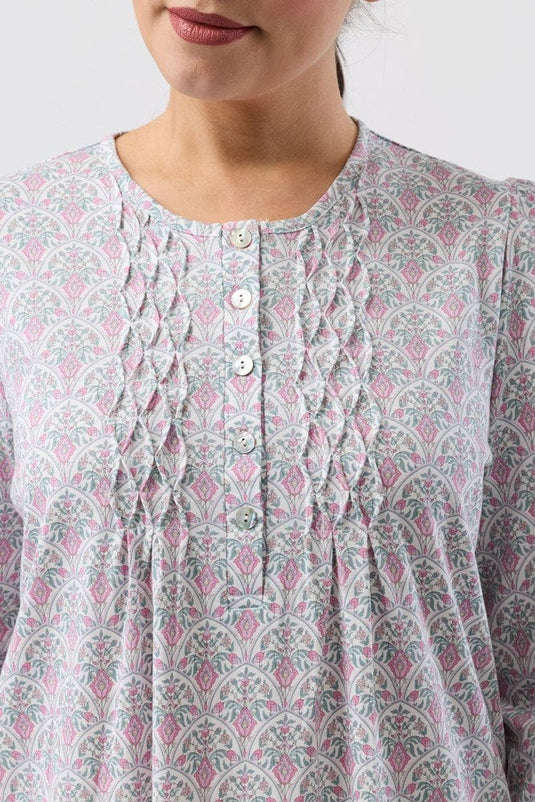 Schrank Womens Oriental Smock Nightie - Pink