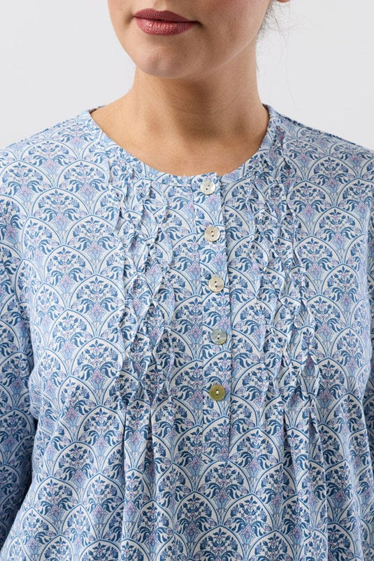 Schrank Womens Oriental Smock Nightie - Teal