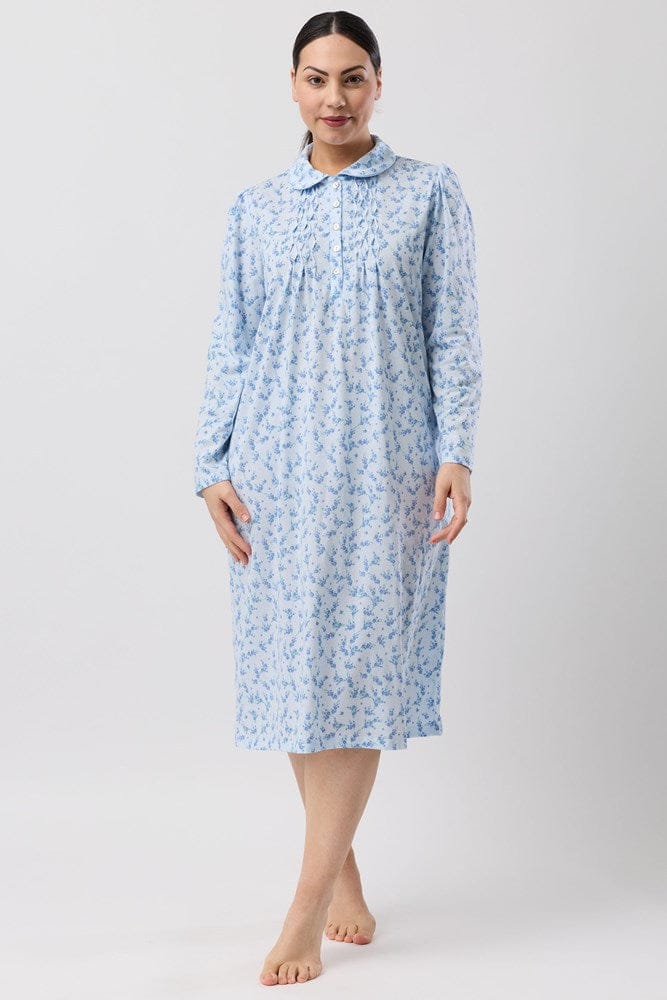 Load image into Gallery viewer, Schrank Womens Jasmine Collar Nightie - Blue
