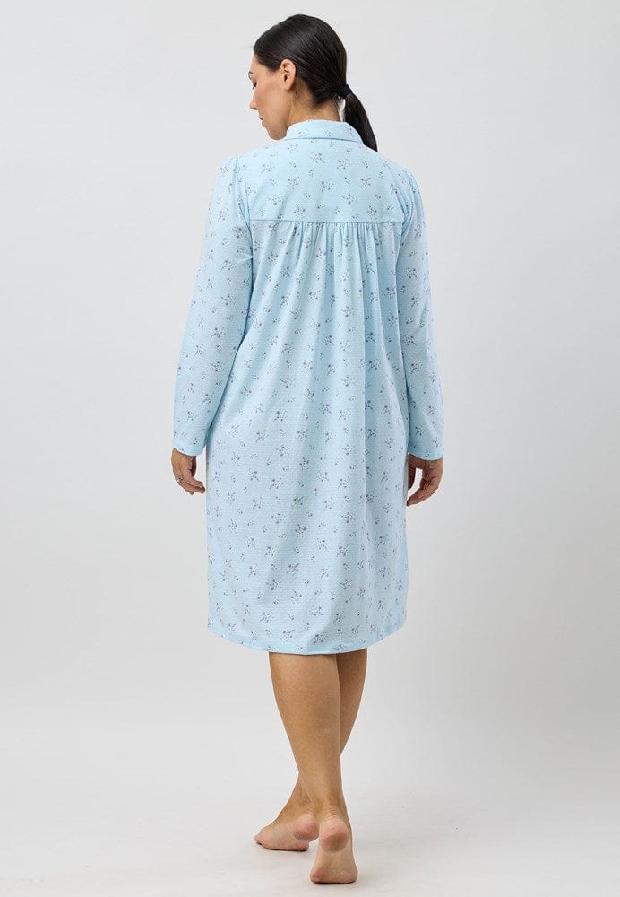 Load image into Gallery viewer, Schrank Womens Sweet Pea Collared Nightie - Short Length
