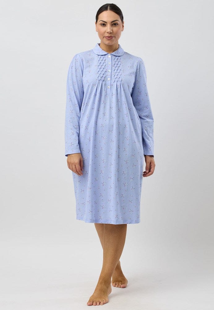 Load image into Gallery viewer, Schrank Womens Sweet Pea Collared Nightie - Short Length

