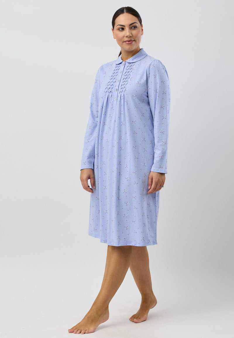 Load image into Gallery viewer, Schrank Womens Sweet Pea Collared Nightie - Short Length
