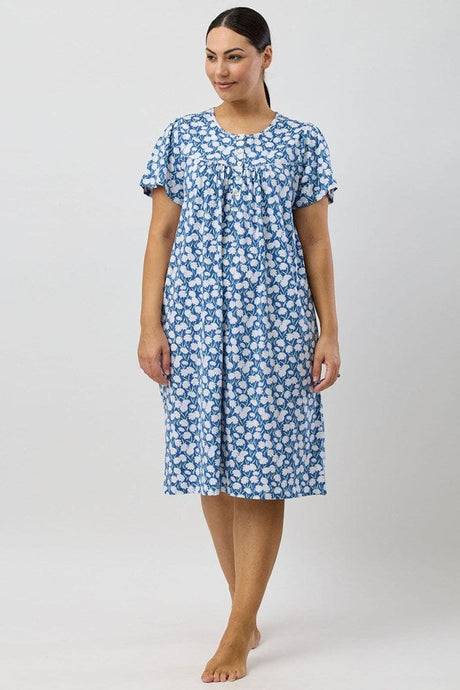 Schrank Womens Daisies Short Sleeve Nightie - Denim