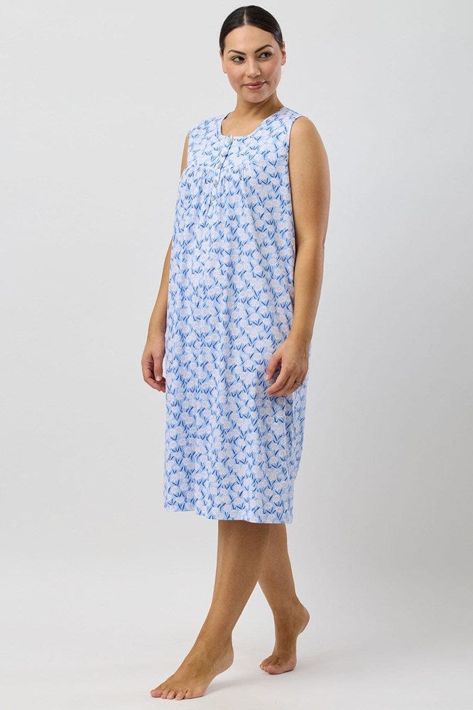 Load image into Gallery viewer, Schrank Womens Daisies Sleeveless Nightie - Blue
