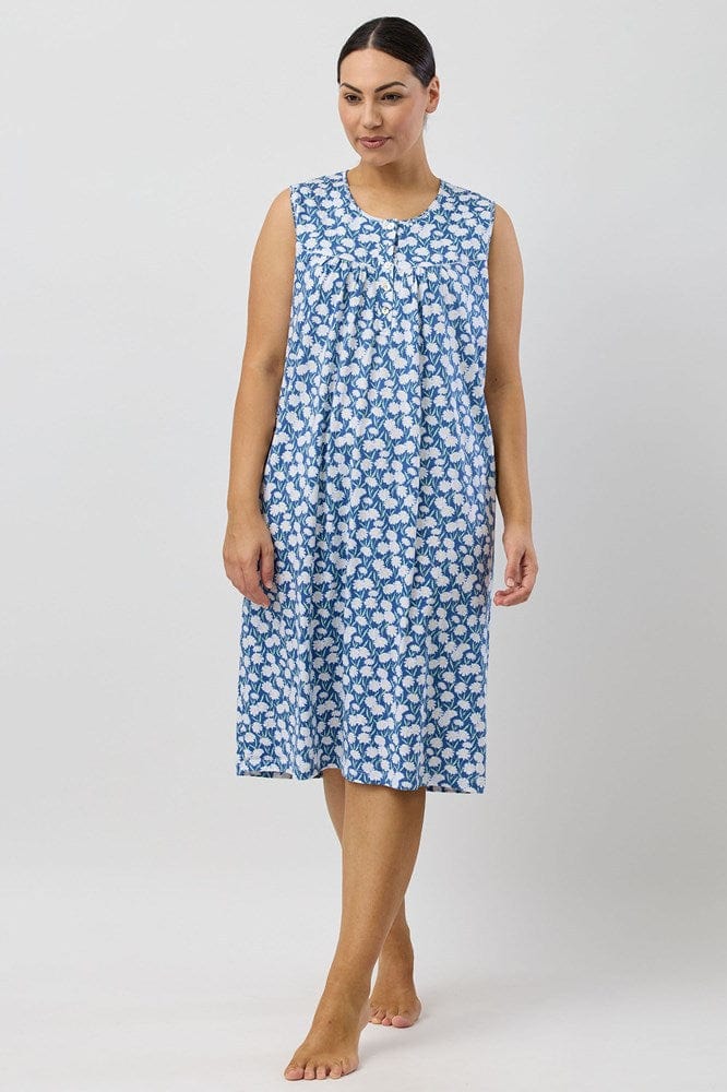 Load image into Gallery viewer, Schrank Womens Daisies Sleeveless Nightie - Denim
