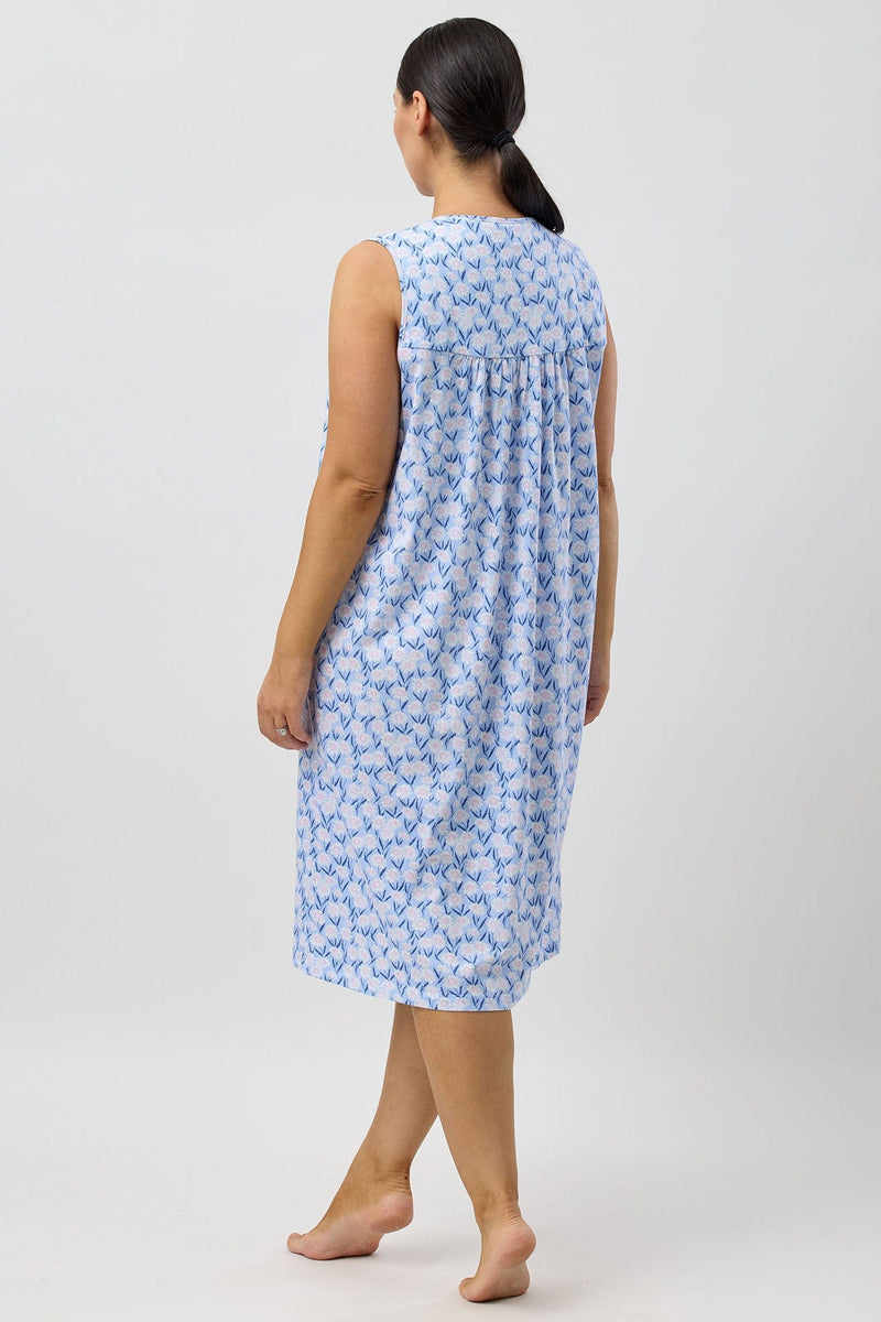 Load image into Gallery viewer, Schrank Womens Daisies Sleeveless Nightie - Blue
