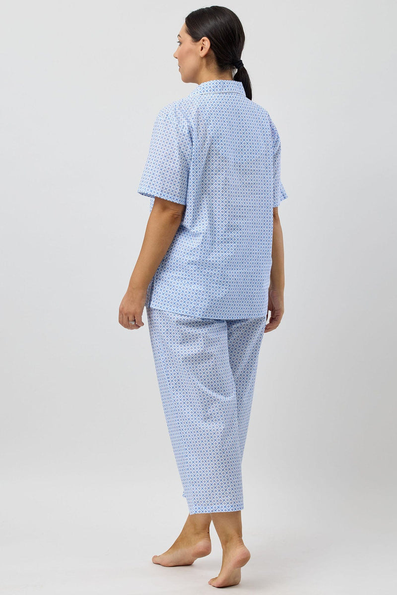 Load image into Gallery viewer, Schrank Womens Geo 7/8 Pyjama Set - Blue
