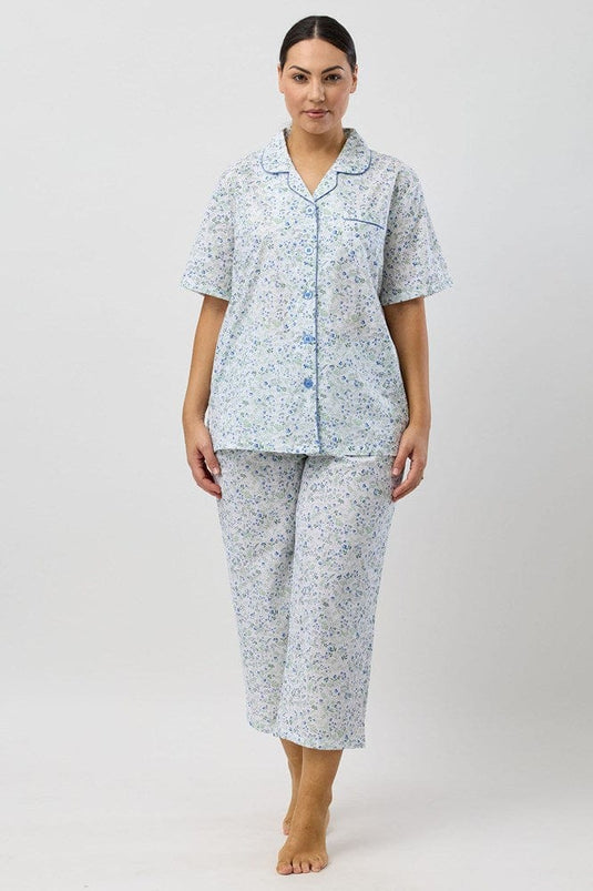 Schrank Womens Pansies 7/8 Pyjama Set - Blue