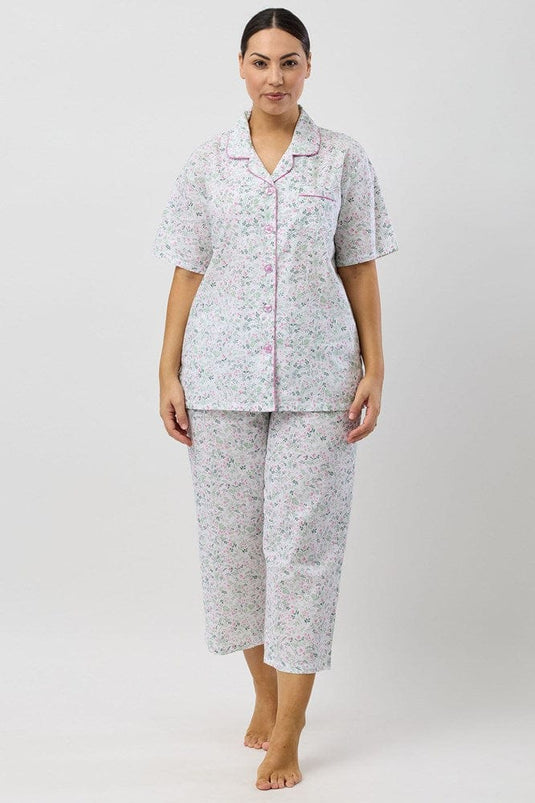 Schrank Womens Pansies 7/8 Pyjama Set - Pink