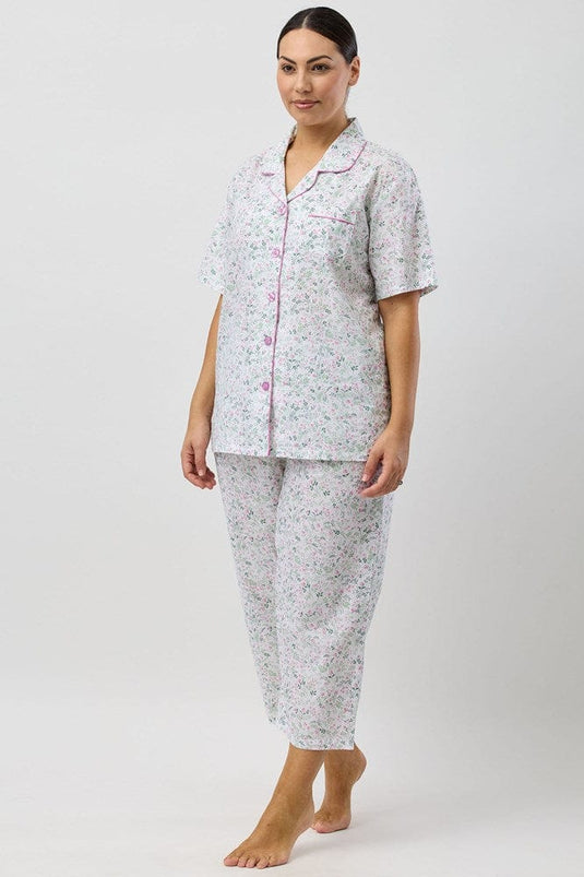 Schrank Womens Pansies 7/8 Pyjama Set - Pink
