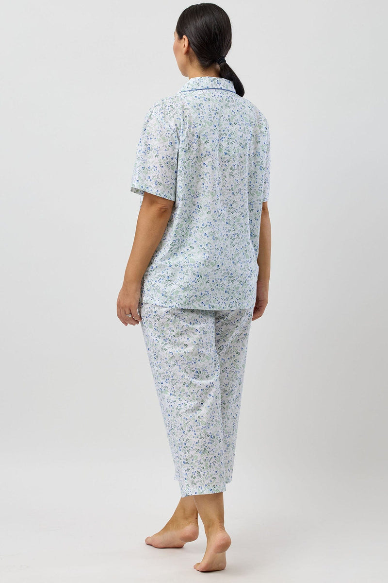 Load image into Gallery viewer, Schrank Womens Pansies 7/8 Pyjama Set - Blue

