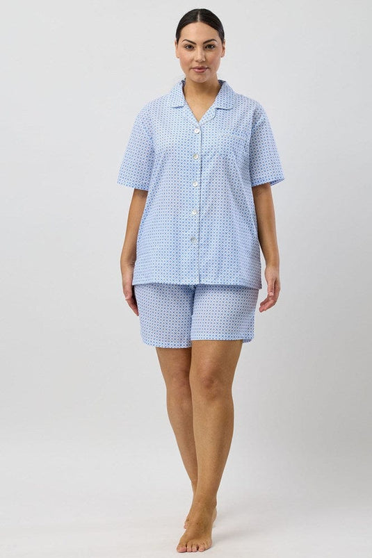 Schrank Womens Geo Short Pyjama Set - Blue