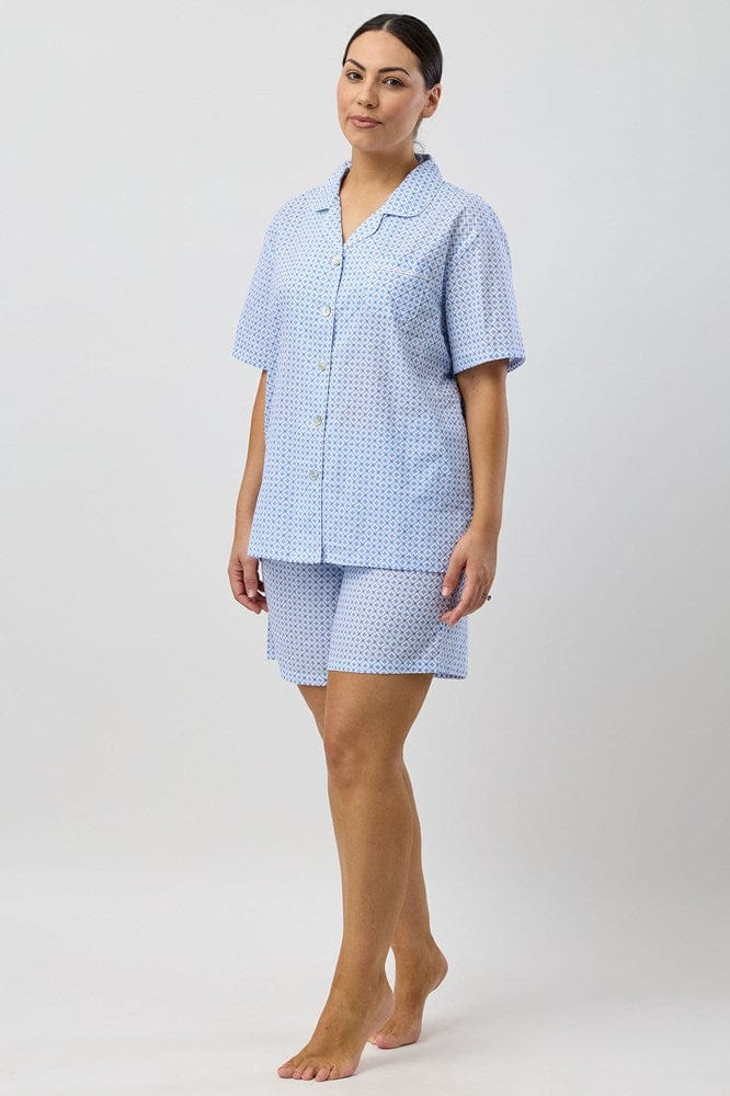Load image into Gallery viewer, Schrank Womens Geo Short Pyjama Set - Blue
