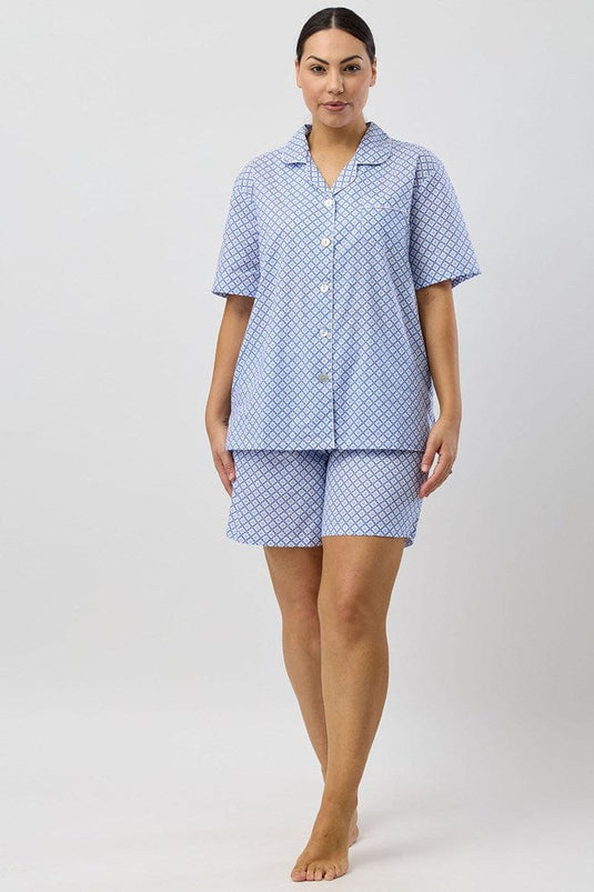 Schrank Womens Geo Short Pyjama Set - Denim