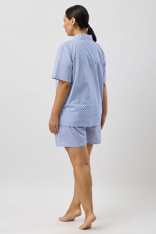 Schrank Womens Geo Short Pyjama Set - Denim
