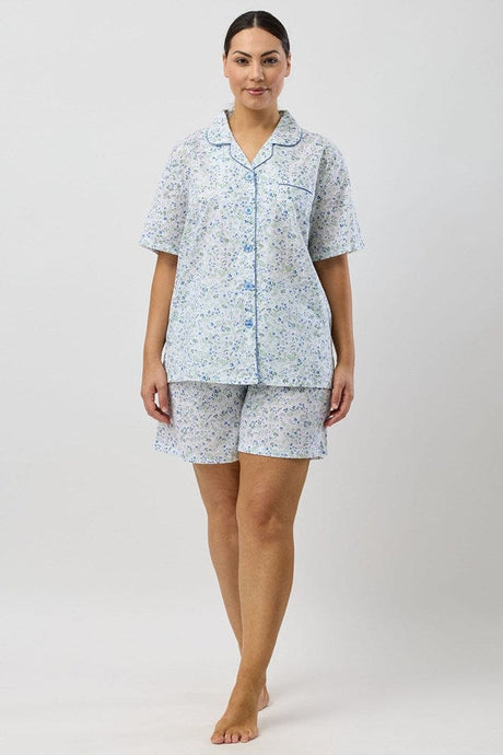 Schrank Womens Pansies Short Pyjama Set - Blue
