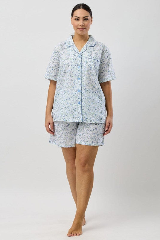 Schrank Womens Pansies Short Pyjama Set - Blue