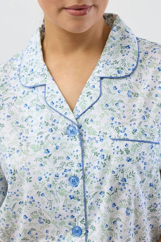 Schrank Womens Pansies Short Pyjama Set - Blue