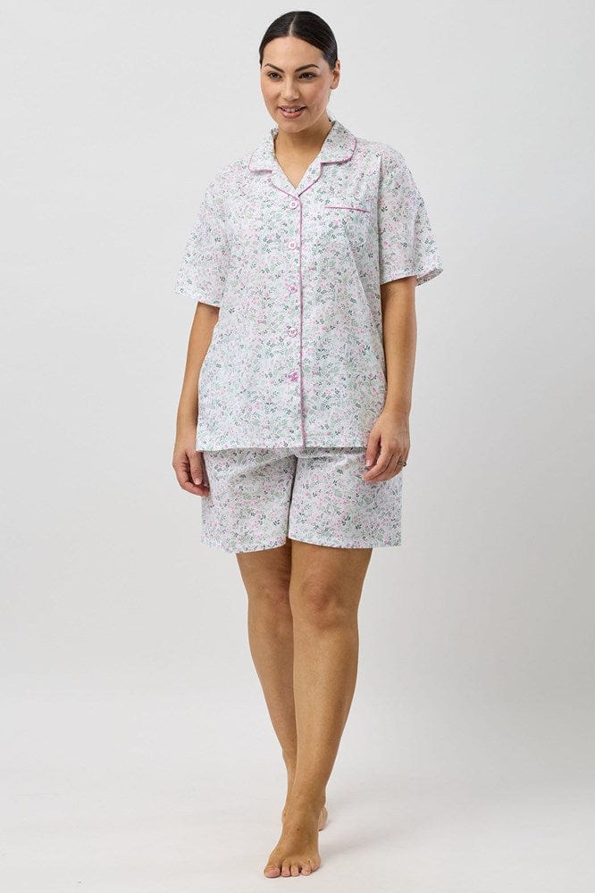 Load image into Gallery viewer, Schrank Womens Pansies Short Pyjama Set - Pink
