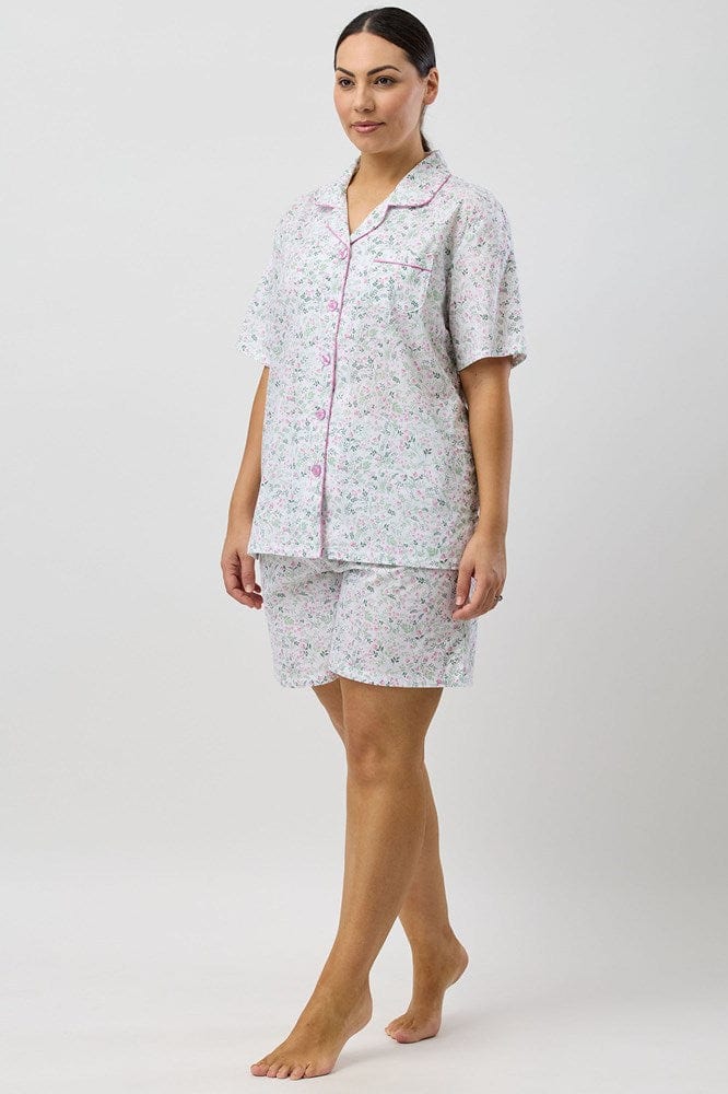 Load image into Gallery viewer, Schrank Womens Pansies Short Pyjama Set - Pink
