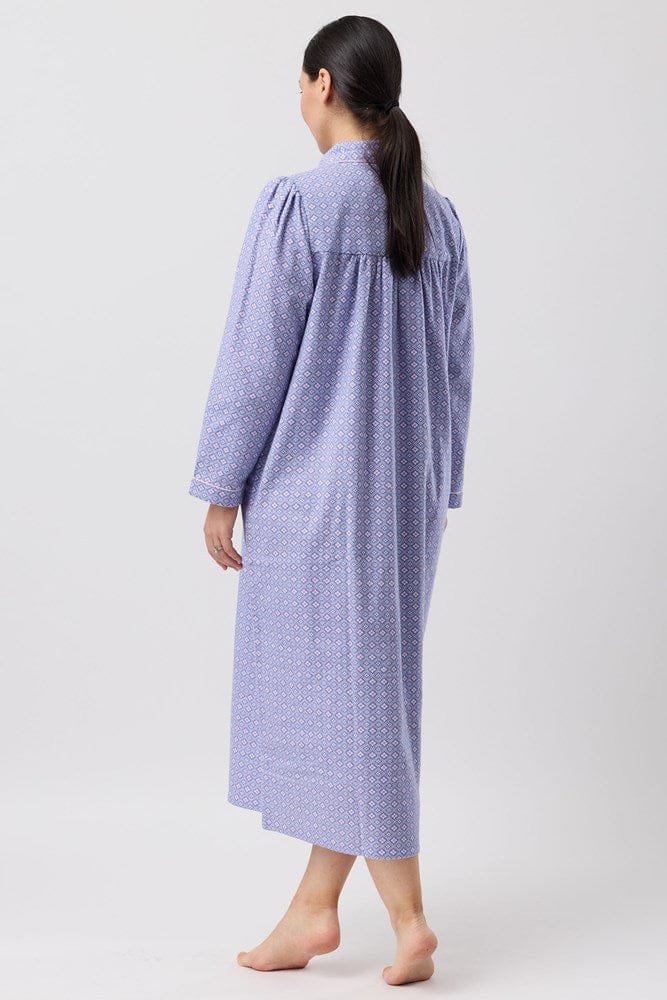 Load image into Gallery viewer, Schrank Womens Fleur De Lys Collar Nightie - Indigo
