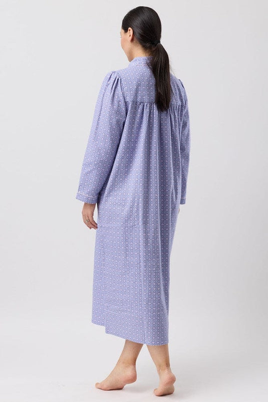 Schrank Womens Fleur De Lys Collar Nightie - Indigo