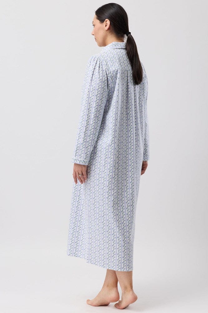 Load image into Gallery viewer, Schrank Womens Tulip Stripe Collar Nightie - Blue
