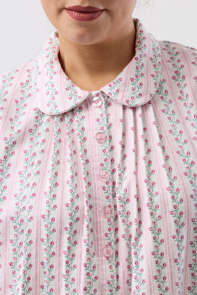 Load image into Gallery viewer, Schrank Womens Tulip Stripe Collar Nightie - Pink
