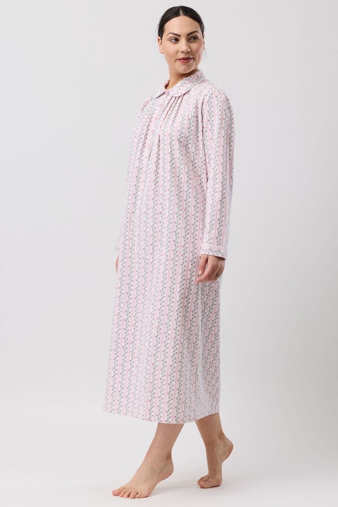 Load image into Gallery viewer, Schrank Womens Tulip Stripe Collar Nightie - Pink
