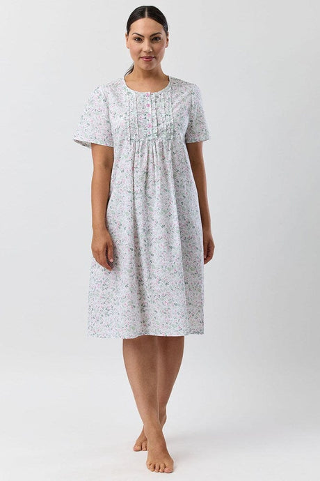 Schrank Womens Pansies Short Sleeve Nightie - Pink