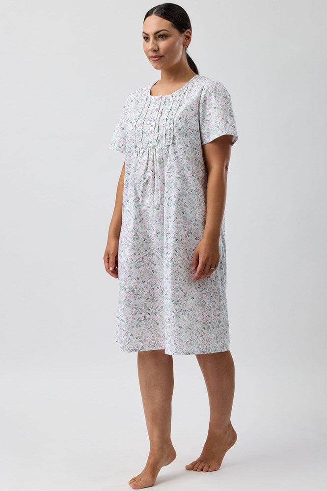 Load image into Gallery viewer, Schrank Womens Pansies Short Sleeve Nightie - Pink
