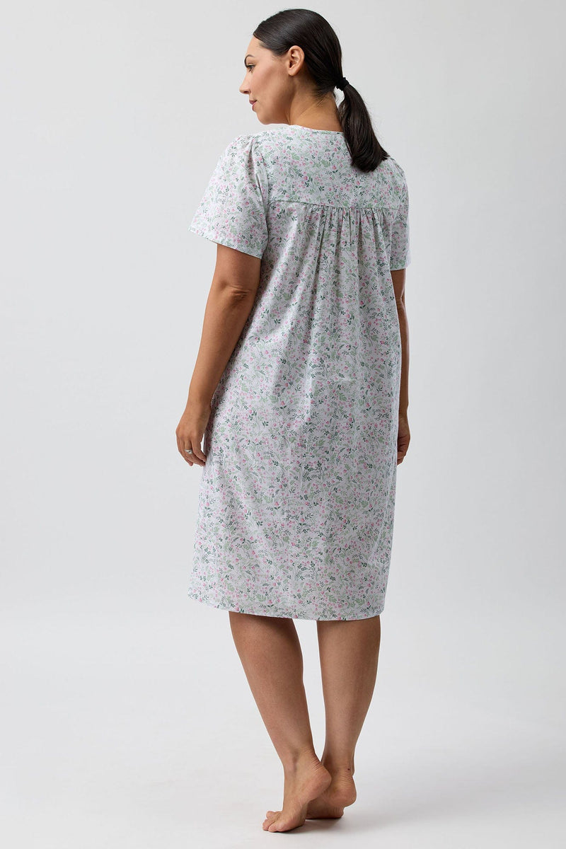 Load image into Gallery viewer, Schrank Womens Pansies Short Sleeve Nightie - Pink
