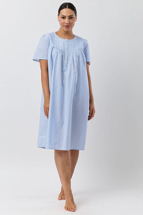Schrank Womens Geo Short Sleeve Nightie - Blue