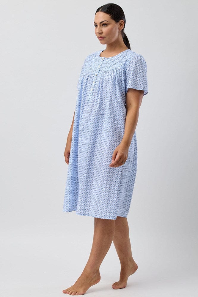 Load image into Gallery viewer, Schrank Womens Geo Short Sleeve Nightie - Blue
