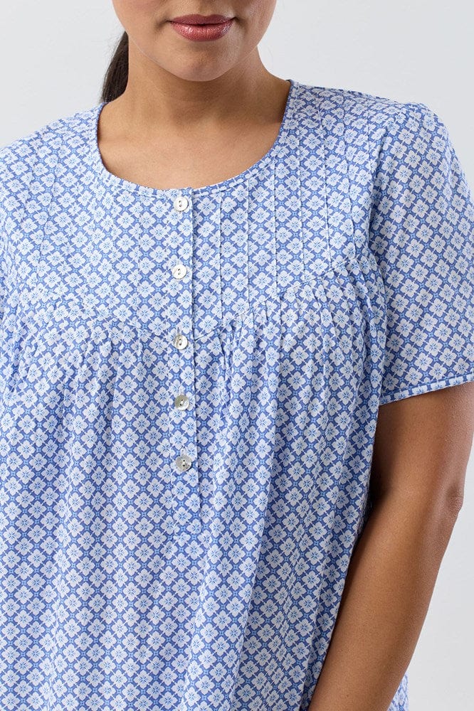 Load image into Gallery viewer, Schrank Womens Geo Short Sleeve Nightie - Denim
