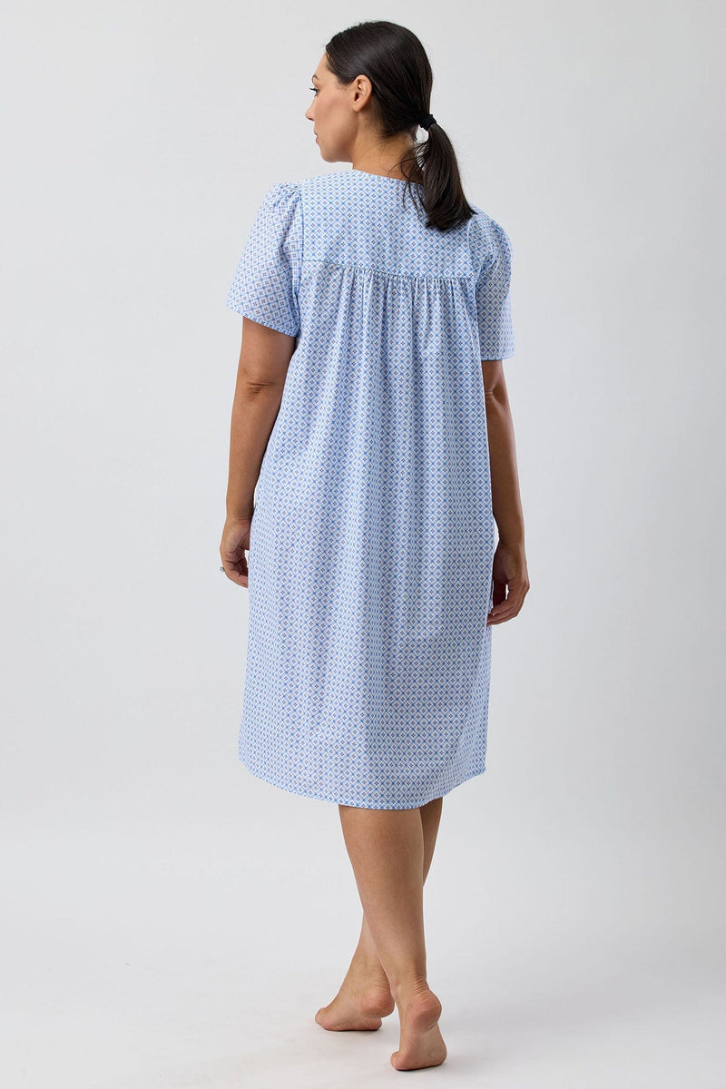 Load image into Gallery viewer, Schrank Womens Geo Short Sleeve Nightie - Blue

