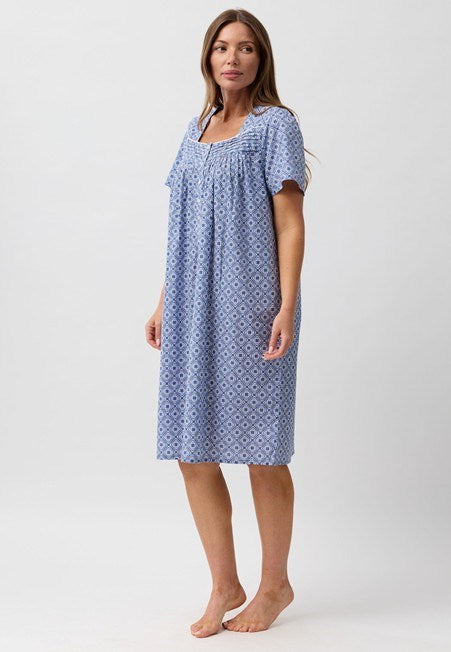 Schrank Womens Morocco Short Sleeve Nightie - Navy