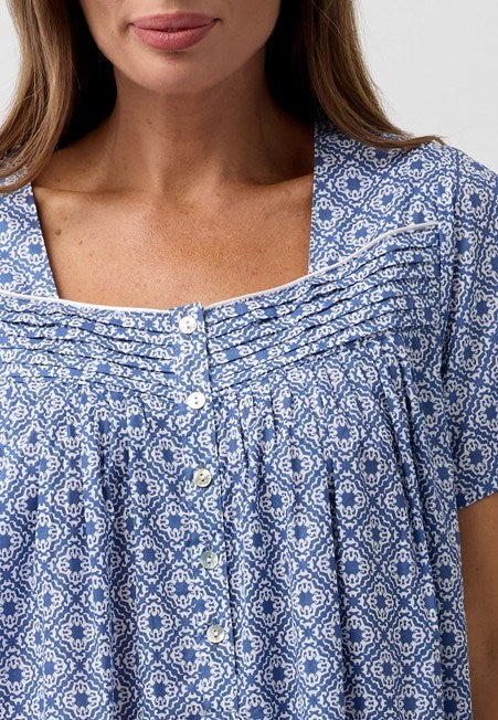 Schrank Womens Morocco Short Sleeve Nightie - Navy