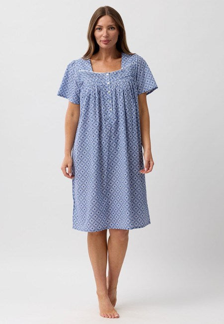 Schrank Womens Morocco Short Sleeve Nightie - Navy