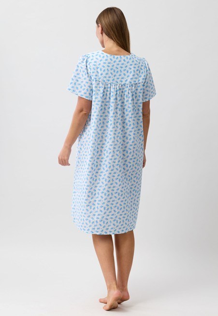 Schrank Womens Rosebud Short Sleeve Nightie - Blue