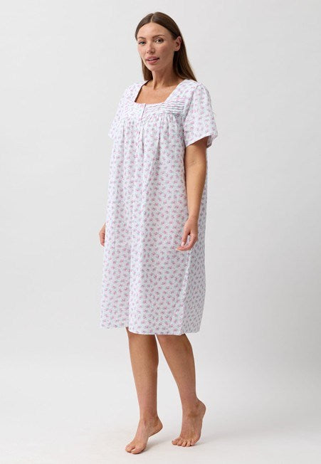Schrank Womens Rosebud Short Sleeve Nightie - Pink
