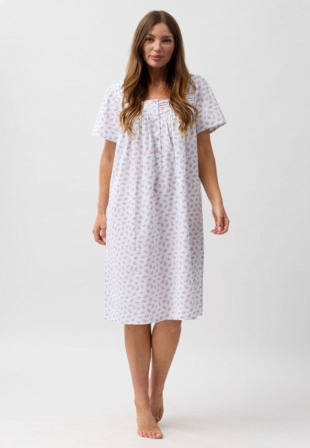 Schrank Womens Rosebud Short Sleeve Nightie - Pink