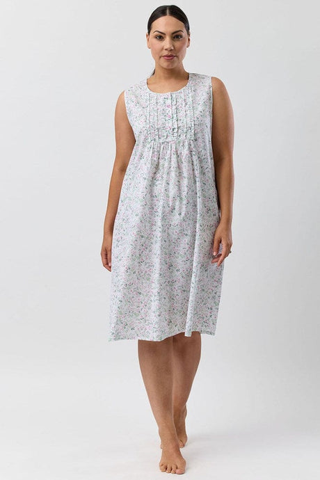 Schrank Womens Pansies Sleeveless Nightie - Pink