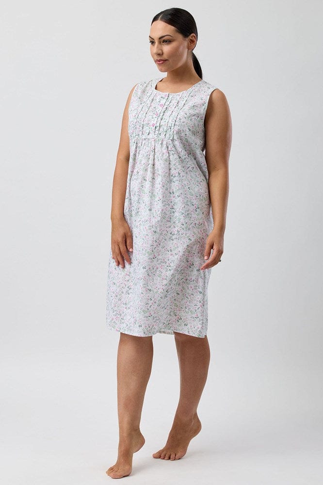 Load image into Gallery viewer, Schrank Womens Pansies Sleeveless Nightie - Pink

