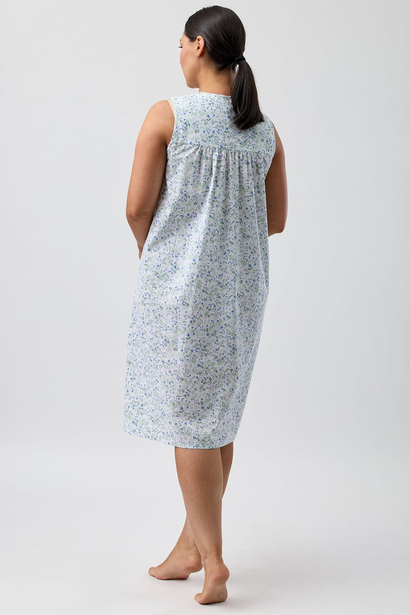 Load image into Gallery viewer, Schrank Womens Pansies Sleeveless Nightie - Blue
