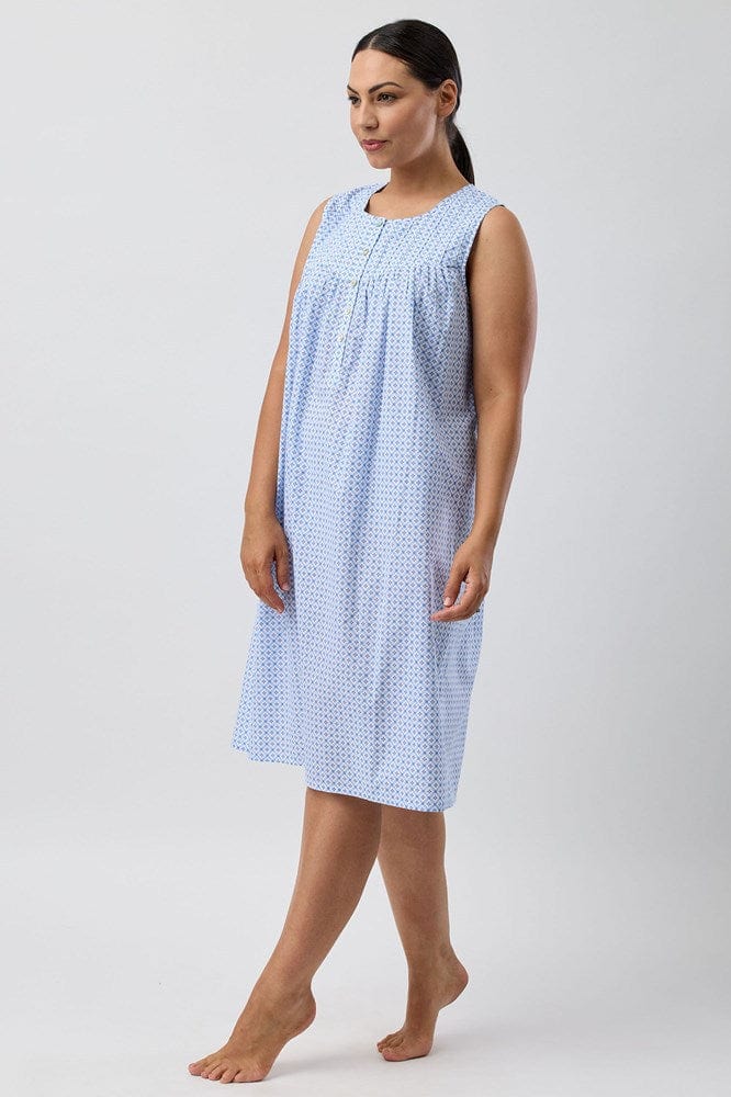 Load image into Gallery viewer, Schrank Womens Geo Sleeveless Nightie - Blue
