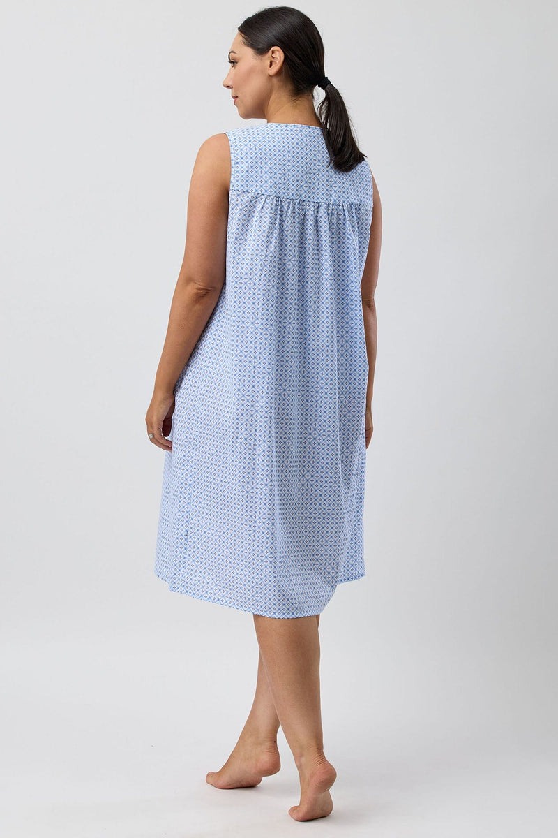 Load image into Gallery viewer, Schrank Womens Geo Sleeveless Nightie - Blue
